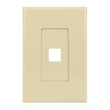 Construct Pro 1-Port Keystone Wall Plate with Screwless Face Ivory 