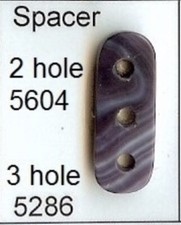 5286 Spacer 3-hole Wampum Bead Quahog Face Drilled