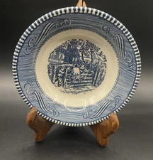 VNTG Currier and Ives Berry / Dessert Bowl  "Old Farm Gate"