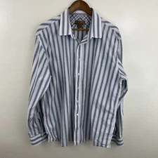 BLUE By PRONTO UOMO Shirt Mens 2XL XXL Multicolor Striped Long Sleeve Button Up
