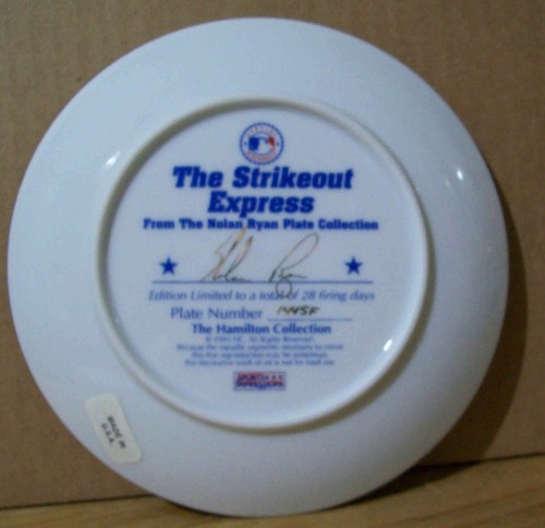 Nolan Ryan Plate "Strikeout Express" 1993 Hamilton Collection ( All 4 Teams) - Picture 2 of 3