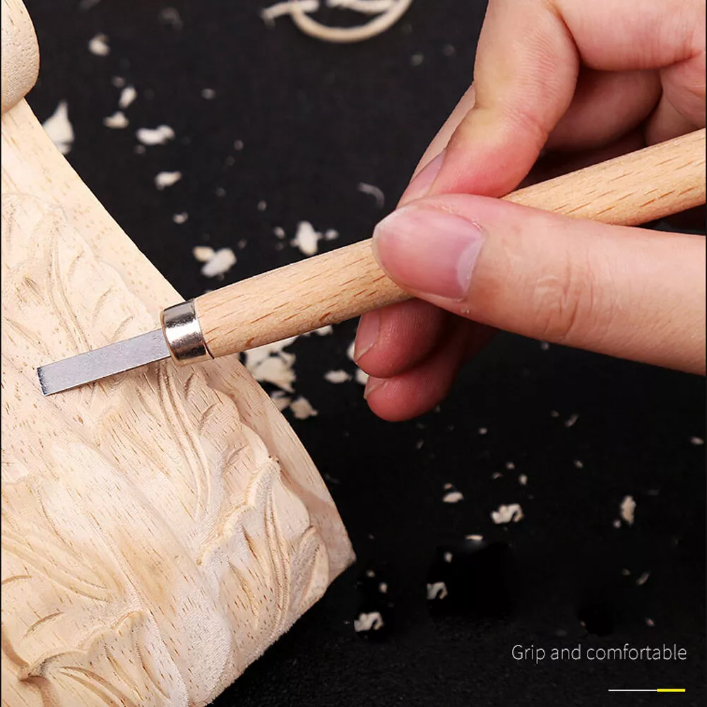 Wood Carving Knife Chisel Tool Kits Woodworking Whittling Cutter Chip Hand Cut