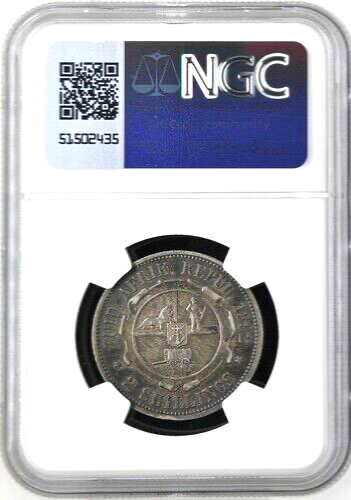 1892 South Africa 2 Shillings, NGC XF 45, KM-6 - Picture 2 of 2