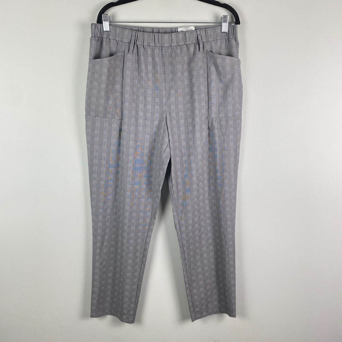 EZY Wear By Chi Jogger Pants Size Large Black White Plaid EZY Wear By Chi Jogger Pants Size Large Black White Plaid
