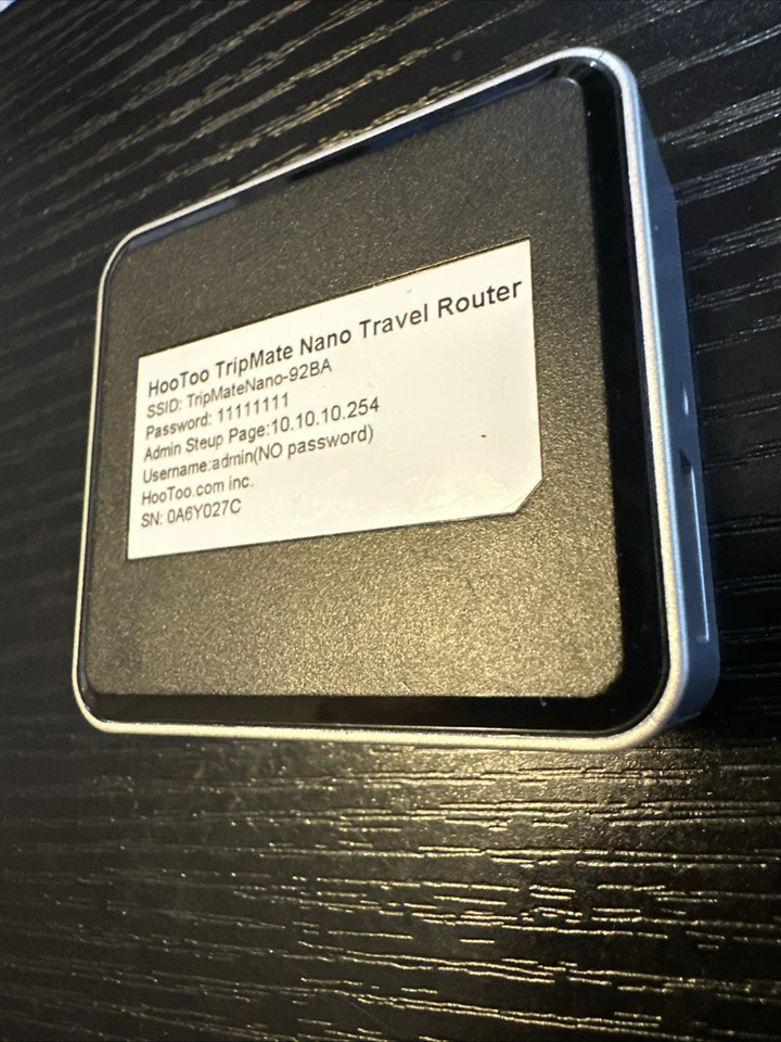 HooToo TripMate Nano Travel Router/Media Sharing (Untested No Cord) - Image 3 of 4