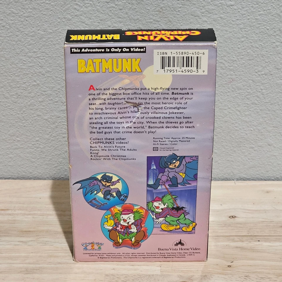 Alvin and the Chipmunks Batmunk VHS 1991 Animation Buena Vista - Image 3 of 4
