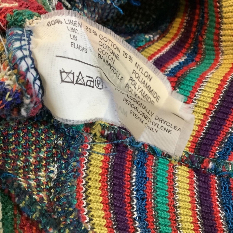 VTG Missoni Crewneck Sweater Italy Multicolor Patchwork Geometric sz 52 / US XXL - Image 3 of 4