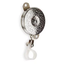 Retractable Tether, Chrome, Stainless Steel Chain, Chrome Texture