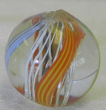 20437m Nice Mint Vintage German Handmade Latticino Swirl Marble .58 Inches Mint
