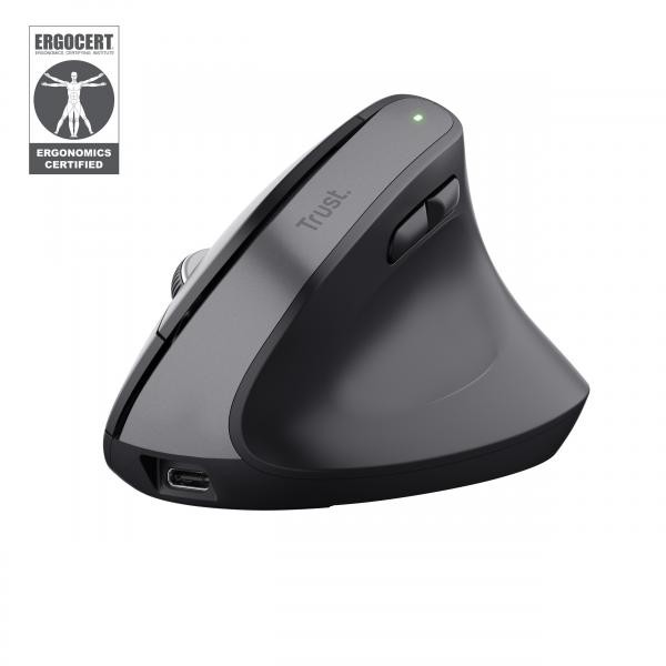 Mouse Ergonomico Bayo+ Trust - Wireless - 25146 (Nero) - Immagine 4