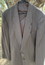 Vintage Giorgio Armani Virgin Wool Gray Strip Blazer Made Italy 44L Italy 728 