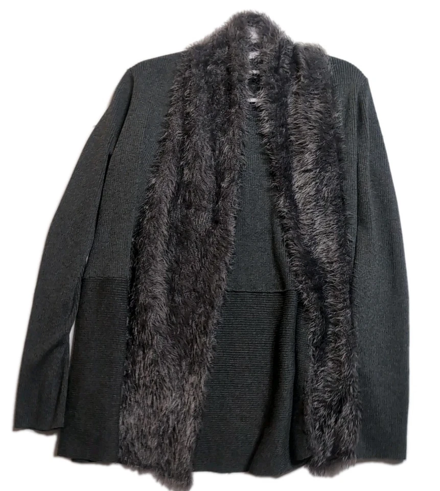 Suéter Carol Rose Vintage Y2K Negro Cuello Imitación Piel Manga Larga Talla Med Foto 2 de 4