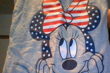 Disney Jumping Beans Minnie Mouse Ruffle Slv Tee 6X American Flag Patriotic USA