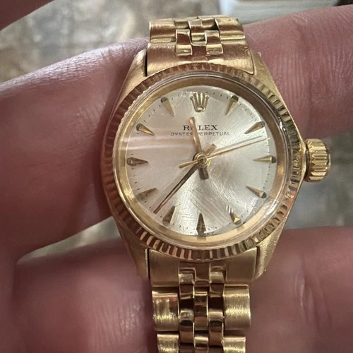 Ladies Rolex Oyster Perpetual 18k Yellow Gold Jubilee 6619