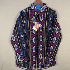 NWT VTG Roper Shirt Men XL Wild Wild Western Aztec Southwestern Made in USA 90s