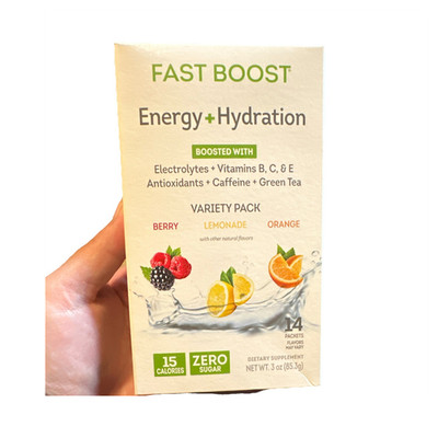 FAST BOOST Energy + Hydration Electrolyte Powder Variety Pack 14 Ct Exp 07/26