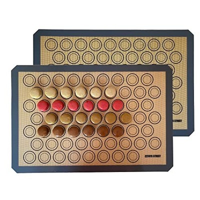 Macaron Silicone Baking Mats - Set Full Size Pack Of 2 Macaron Baking Mats Gray