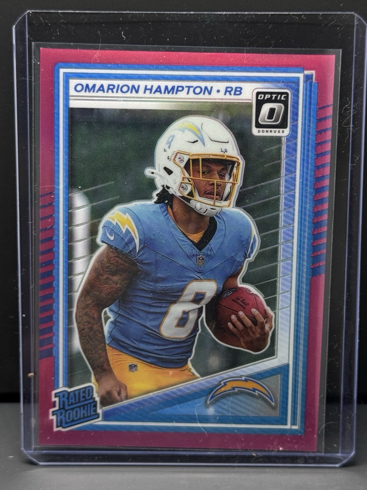 Omarion Hampton - 2025 Panini Donruss Optic - Rated Rookie #212 Pink Prizm (RC)