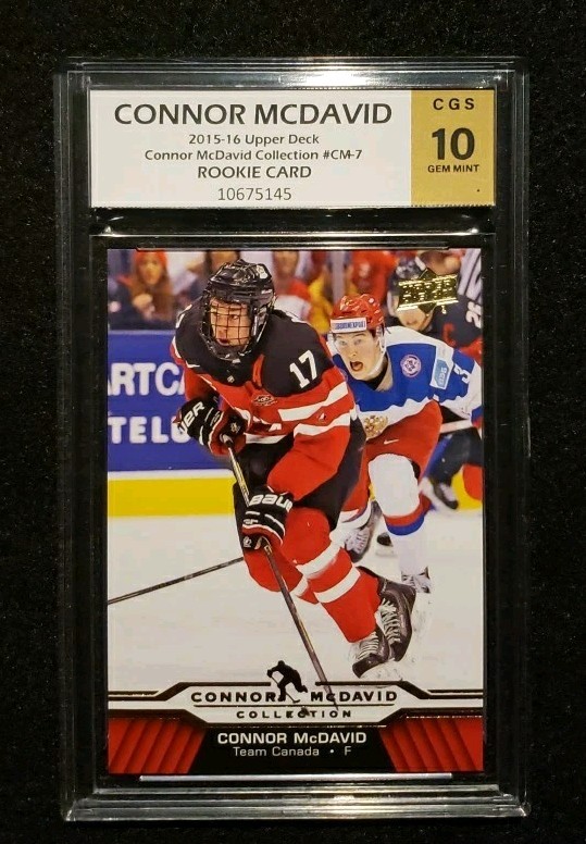 *CONNOR MCDAVID* 2015-16 Upper Deck Collection #CM-7 *CGS 10* RC Rookie Card