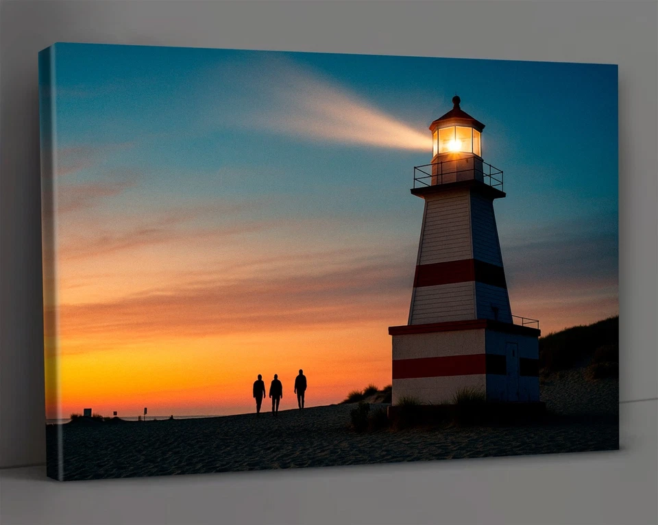 Маяк маяк в сумерках - растянутый холст или металлический фото настенное искусство - бесплатная доставка - Изображение 2 из 3