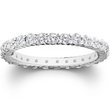 Platinum 1ct Prong Diamond Eternity Wedding Ring