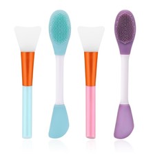 Face Mask Applicator,4 Pcs Silicone Brush Reusable Multicolor