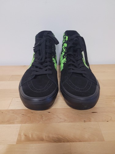 Vans Sk8-Hi Shoes Mens Size 9 Black Skull Glow PopCush Duracap Skateboarding - Picture 3 of 18