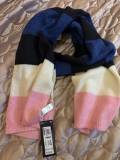 New M&S Wool Type Scarf. Blend Of Blues And Pinks. Lovely And Warm RRP £19.50