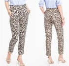 00004000
J. Crew Linen Blend Leopard Animal Print Ruffled Paperbag Waist Crop Pants 2P