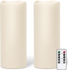 GenSwin Waterproof Outdoor Flameless Candles Battery 4x 8, lvory White