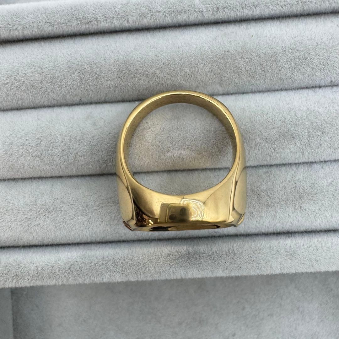 BOTTEGA VENETA Gold Signet Ring Ag925 Size 7.5 / JP15 Unisex Italy
