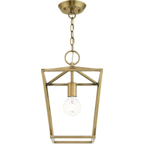 Livex Lighting 49432-01 Devone Semi-Flush Mount Antique Brass - Picture 10 of 11