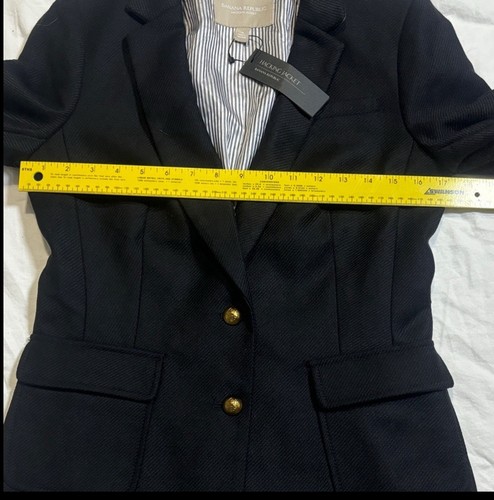 NWT Banana Republic Women Equestrian Style Black Wool Blend Hacking Jacket Sz 4 - Picture 8 of 14