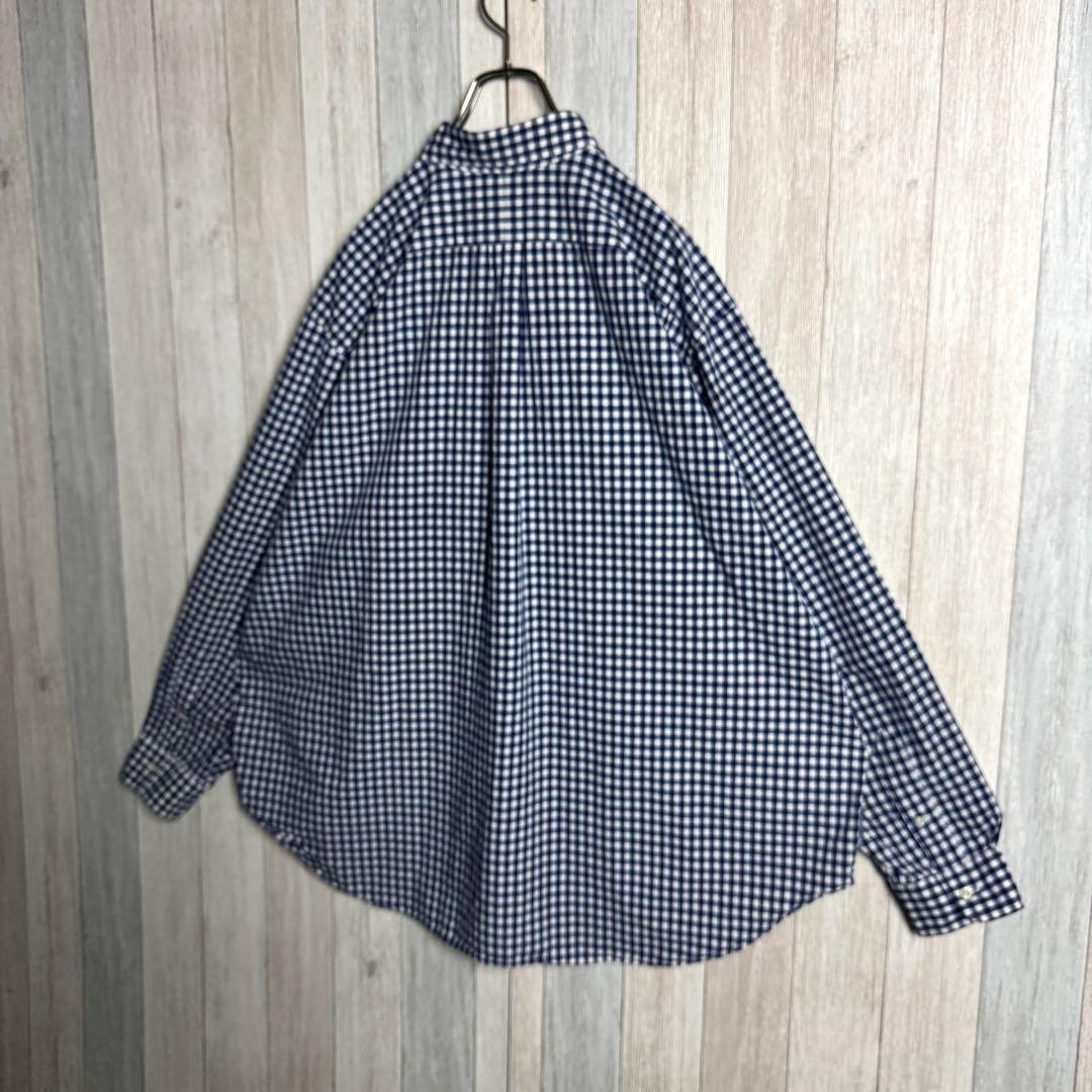 POLO Ralph Lauren 2XL Navy Gingham Check Button-Down Shirt, Vintage, Excellent image 7