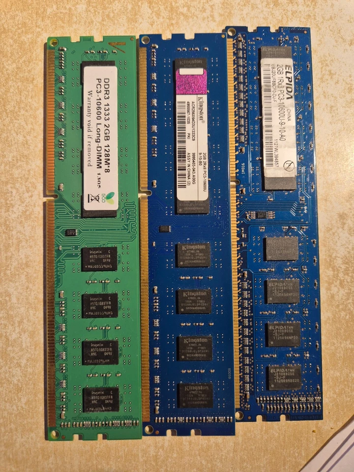 DDR2 2GB PC3 10600U 133mhz x 3 modules Dimm - Image 4 of 4