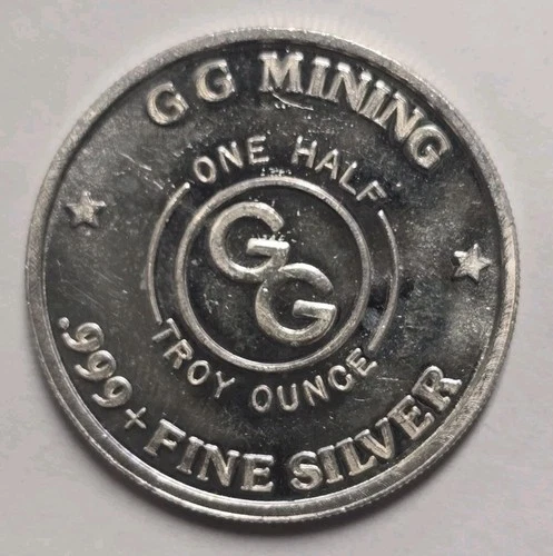 Vintage GG Mining "Silver Eagle" 1/2 Oz .999+ Fine Silver Round