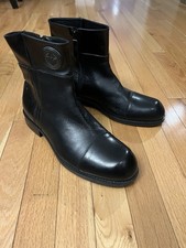 New Original Emporio Armani Men's Black Leather Zip Boots Size 9US / 42.5EU