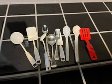 Vntg Utensil Lot Toys Kids Toddletime Oneida Plastic Metal Pretend Play Kitchen