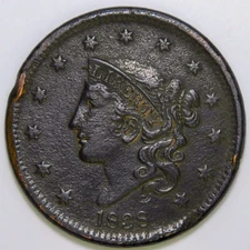 1838 Large Cent VF details k013