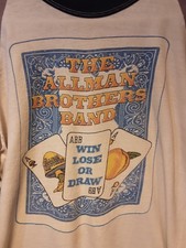 THE ALLMAN BROTHERS BAND TEE 1975 WiN LOSE OR DRAW PROMOTIONAL JERSEY T-SHiRT