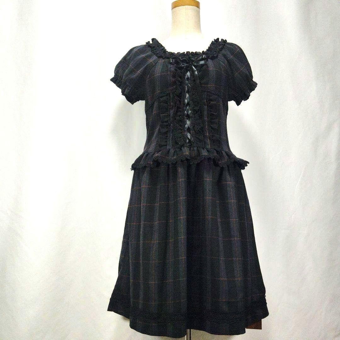 Axes Femme Lace-Up Dress Black Size M Japan Gothic Lolita Style