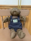 Vintage 80s Cabbage Patch Kids African American Black Boy Doll Bald Overalls