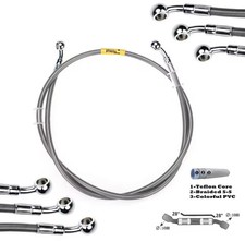 TUBO FRENO IN TRECCIA AERONAUTICO MOTO SCOOTER RACING UNIVERSALE 110 cm ROSSO