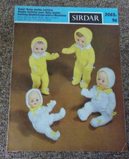Sirdar 2069 vintage wzór dziewiarski do wózka dziecięcego zestaw dla lalki niemowlęcej