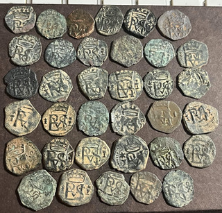 Cincin19 Nice Great Lot 35 Whites the King FELIPE II "Monogram"