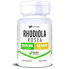 Healthfare Rhodiola Rosea 1000mg 90 Vegan Capsules Gluten Free And Non-gmo