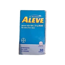 Aleve Pain Reliever/Fever Reducer 50 Tablets*Exp 10/2026*FREE SHIPPING*