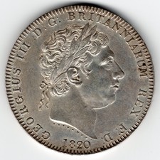 1820 CROWN COIN KING GEORGE III LX EDGE UNC DETAILS BEST OFFER S.3787 3G261