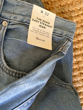 Madewell Jeans Womens 32 The Dean Easy Straight High Rise Northridge Blue NWT