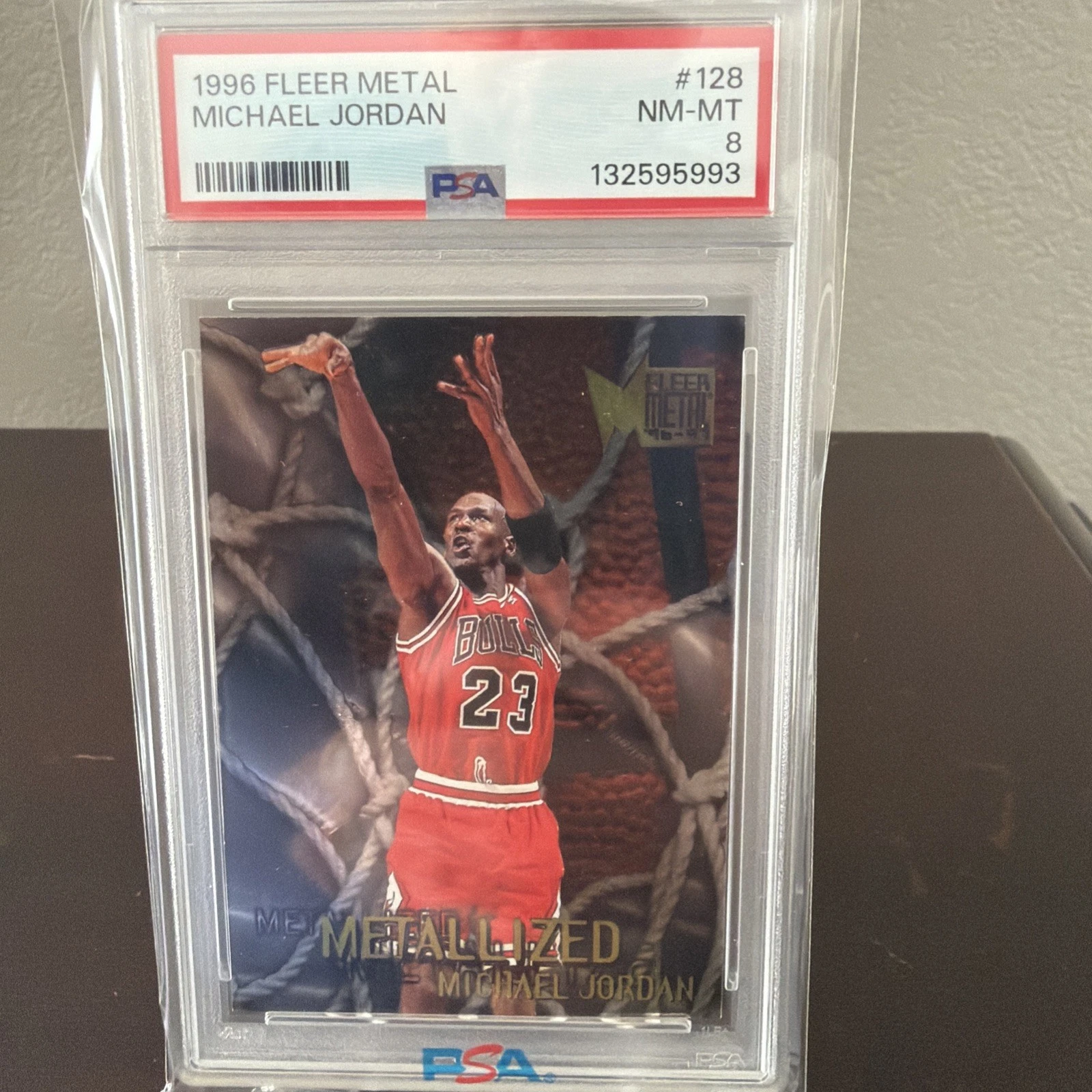 Deal for 1996 Michael Jordan Fleer Metal #128 Metallized PSA 8